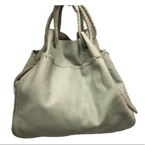Free people fringe leather green bag